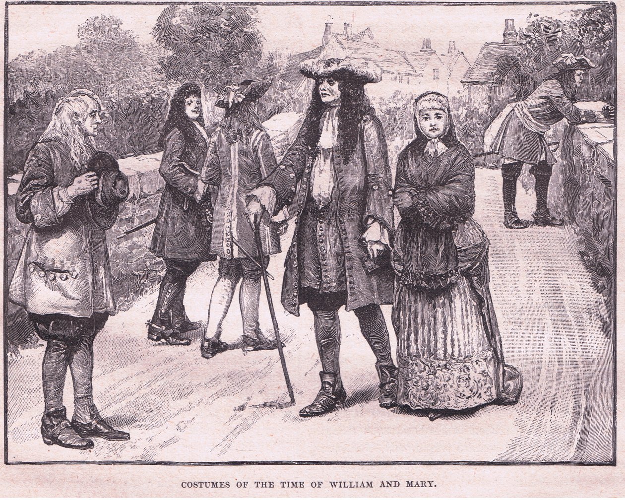 Vilmos és Mária korának jelmezei Kr. u. 1694 alkotó: William Barnes Wollen