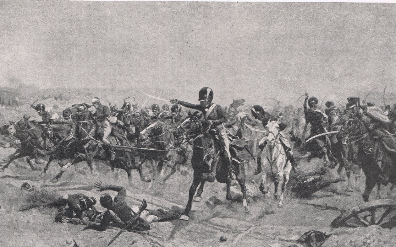 Norman Ramsay Fuentes de Onorónál, 1811. május 5., illusztráció a "British Battles on Land and Sea" című könyvből, kiadó: Cassell, London, 1910 körül. alkotó: William Barnes Wollen