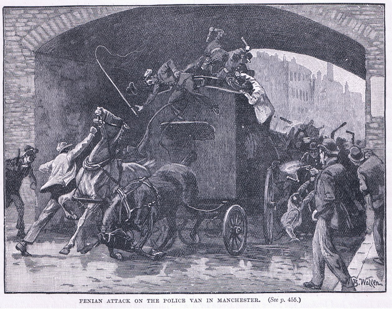 Penian támadás a rendőrség furgonja ellen Manchesterben 1867-ben alkotó: William Barnes Wollen