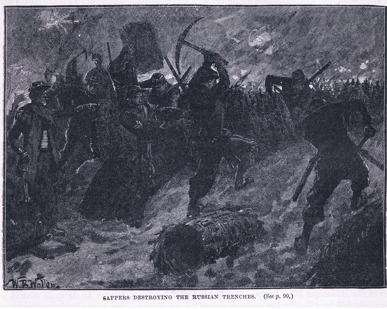 Sappers rombolja az orosz lövészárkokat alkotó: William Barnes Wollen