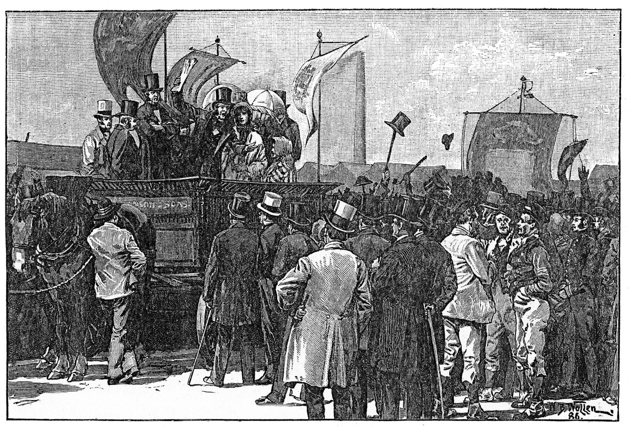 A kartista tüntetés Kennington Commonban, 1848. április 10., 1886 alkotó: William Barnes Wollen
