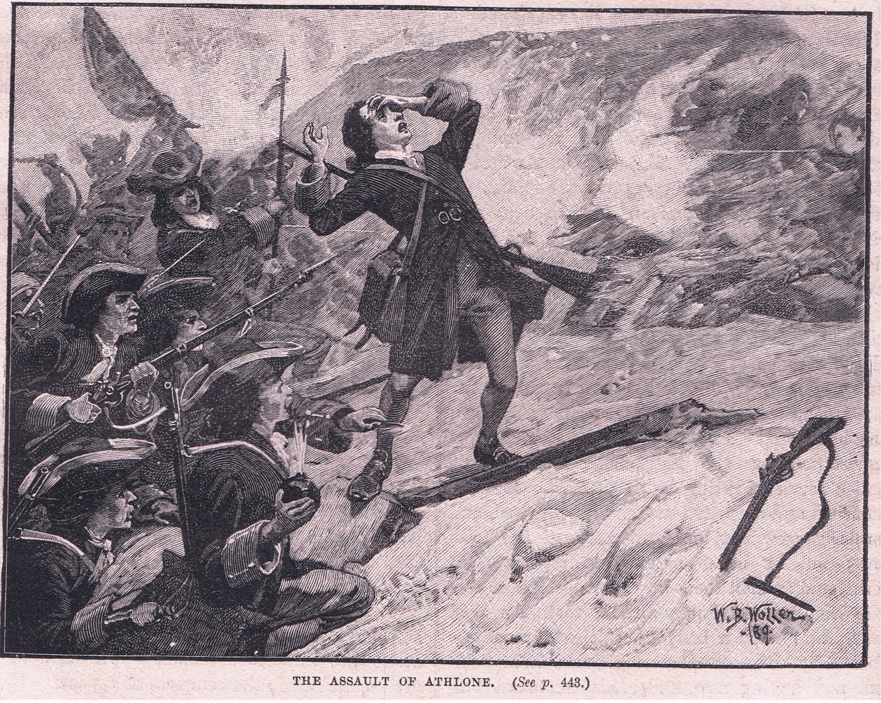 Az Athlone elleni támadás Kr. u. 1691-ben alkotó: William Barnes Wollen