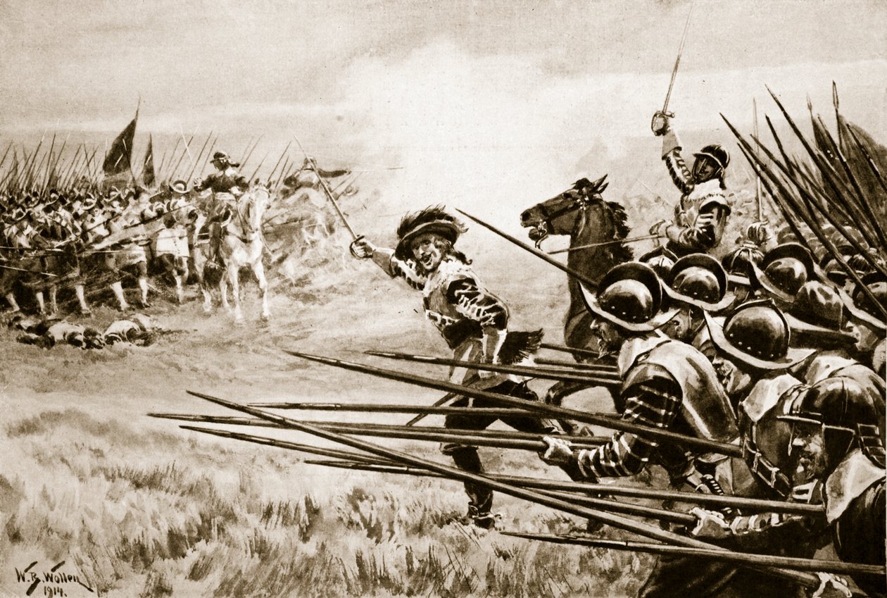 A royalista gyalogság támadása Nasebyben, 1645. június 14 alkotó: William Barnes Wollen