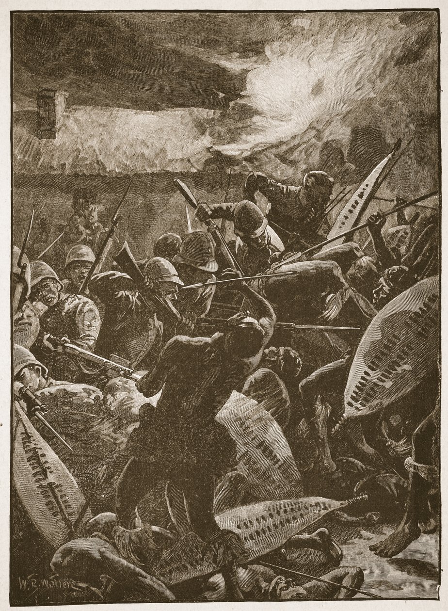 Kézi küzdelem zajlott, illusztrációja Archibald Forbes, G.A. „Battles of the Nineteenth Century” című művéből. Henty és Arthur Griffiths őrnagy alkotó: William Barnes Wollen