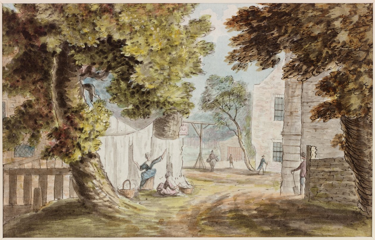 Forgalmas házikó (ceruza és akvarell papíron) alkotó: William Beilby