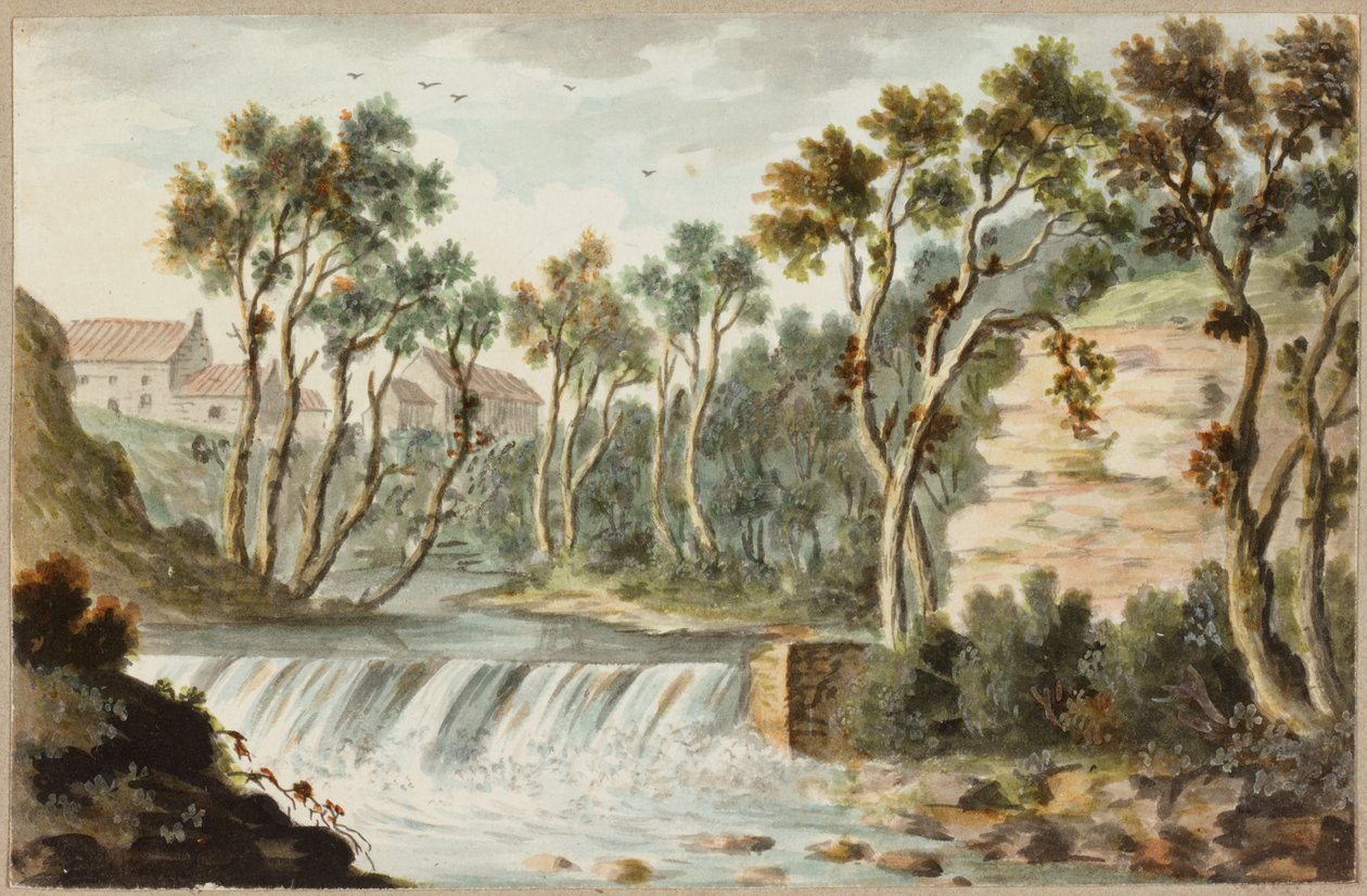 Northumberland Scene (ceruza és akvarell, papír) alkotó: William Beilby