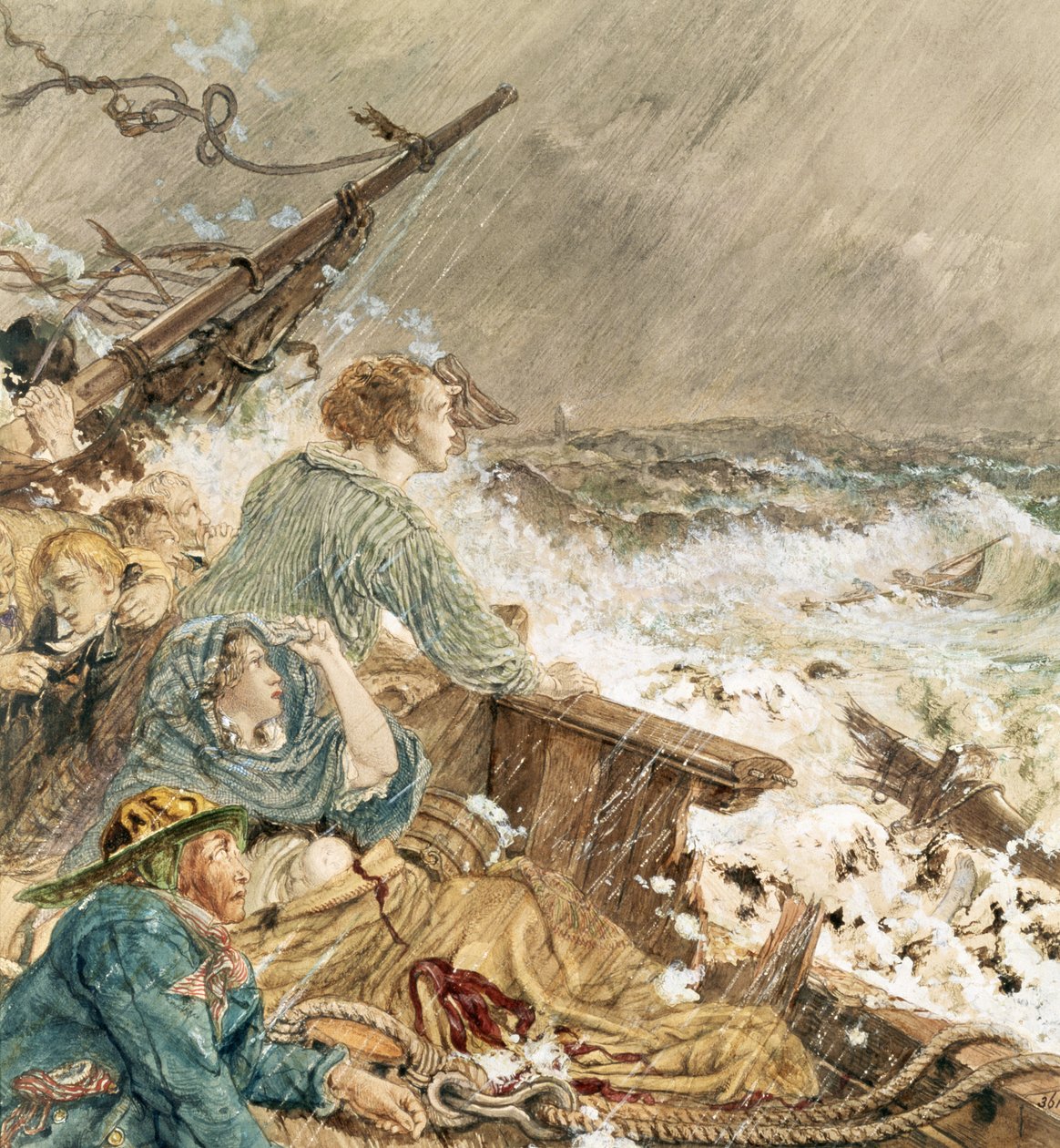 Grace Darling és apja megmentik a hajótörött legénységet, 1838. szeptember 17. alkotó: William Bell Scott