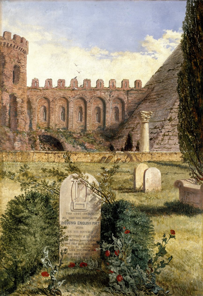 Keats sírja a római protestáns temetőben, 1873 alkotó: William Bell Scott