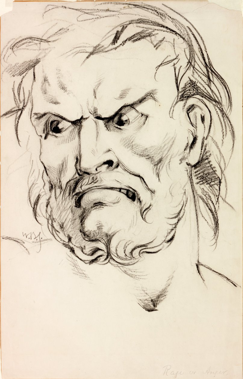 Düh vagy harag (szén, papír) alkotó: William Bell Scott