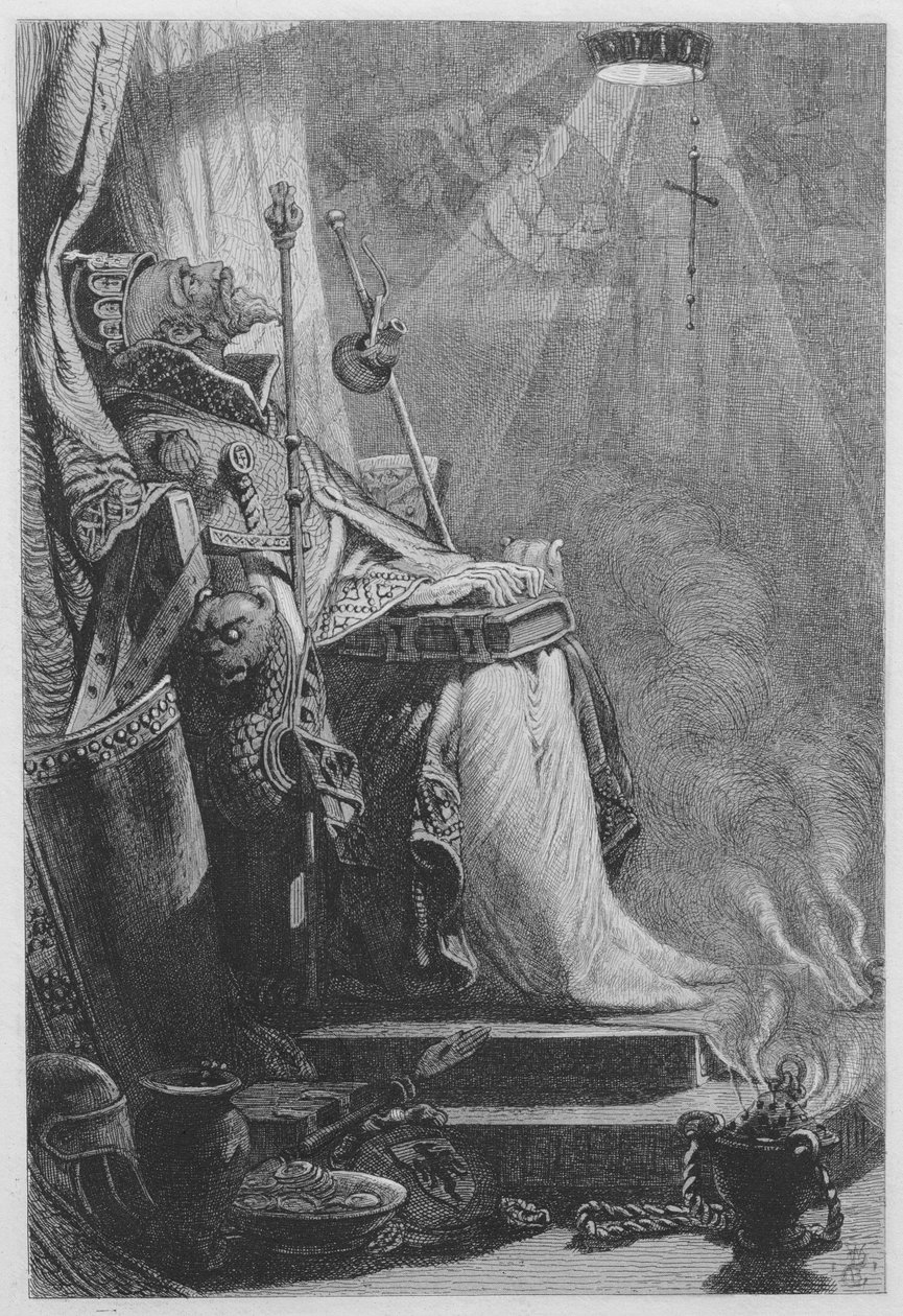 Nagy Károly császár a sírjában (ellenőrző rézkarc) alkotó: William Bell Scott