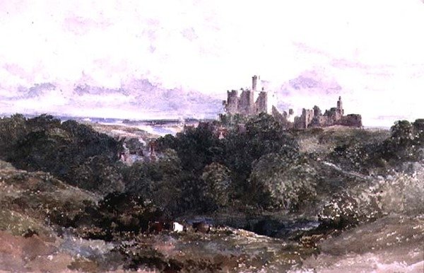 Warkworth kastély, Northumberland, 19. század alkotó: William James Bennett