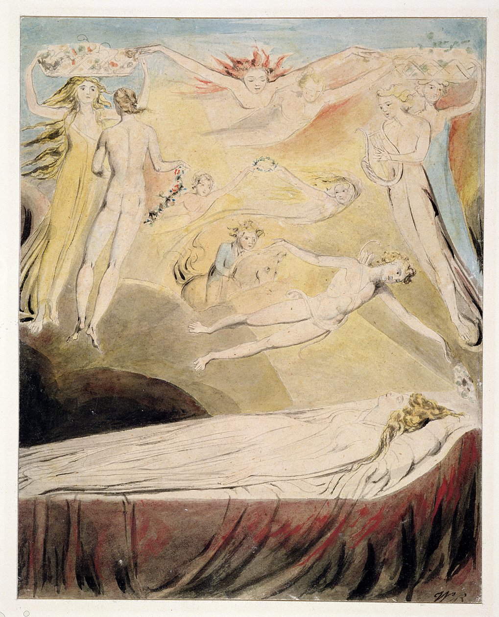 1771 Katalin királynő álma, 1783-90 körül (wc, mosás, toll és tinta papíron) alkotó: William Blake