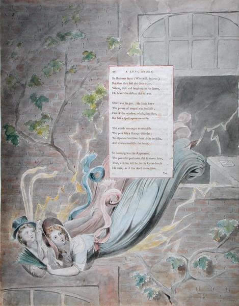 Egy hosszú történet, Thomas Gray verseiből, 1797-98 között (wc és fekete tinta papíron) alkotó: William Blake