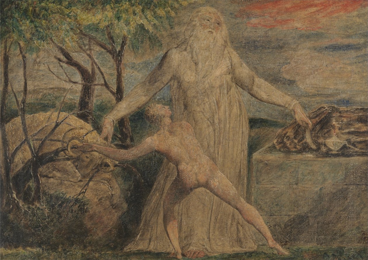 Ábrahám és Izsák alkotó: William Blake