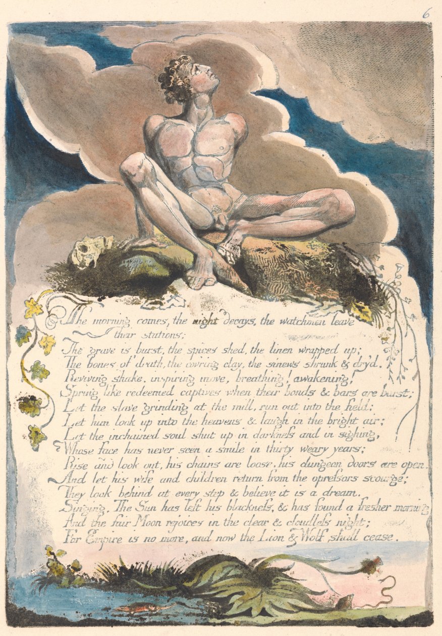 Amerika. Egy prófécia, 8. lemez, eljön a reggel ... alkotó: William Blake