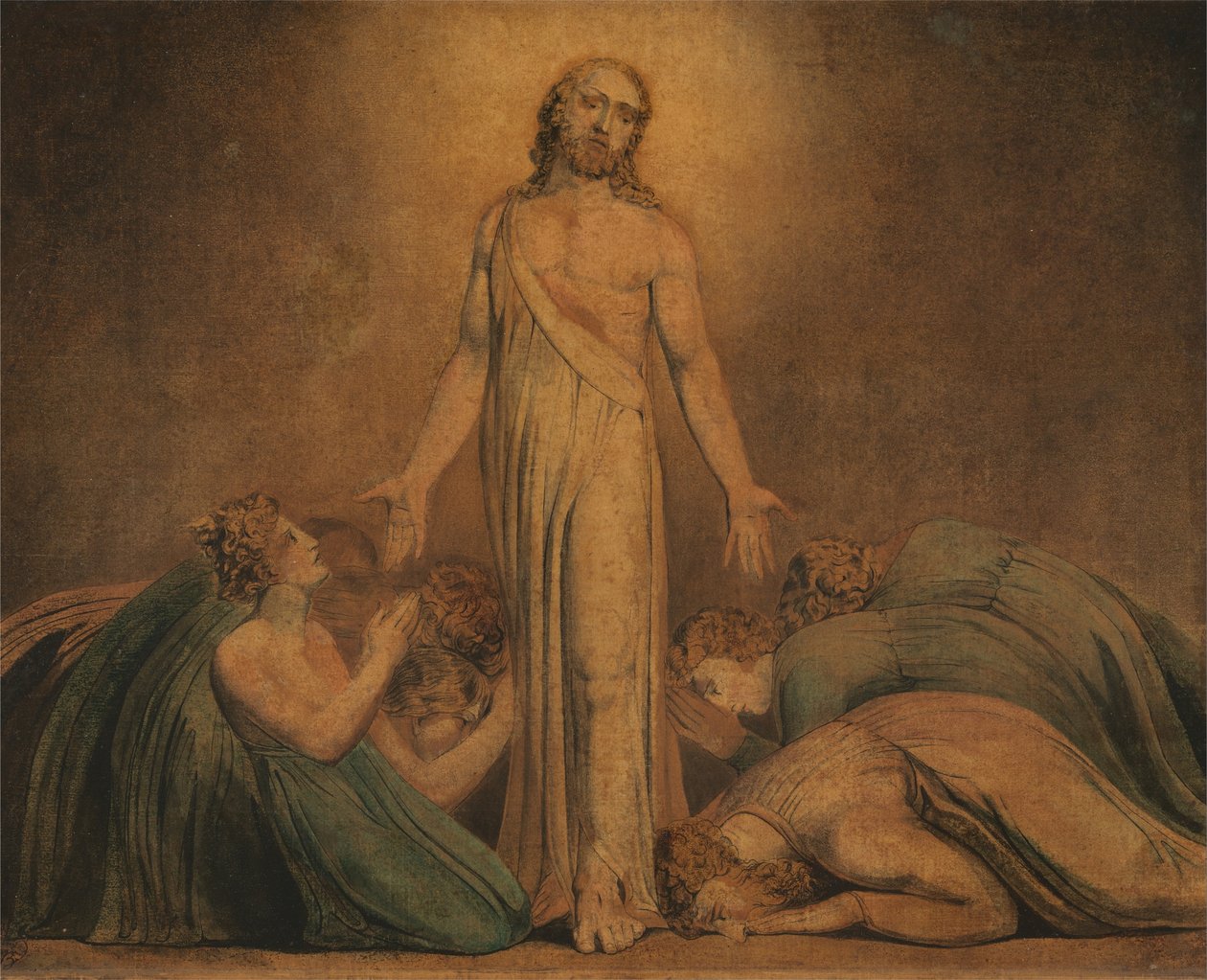 Krisztus a feltámadás után megjelent az apostolokban alkotó: William Blake