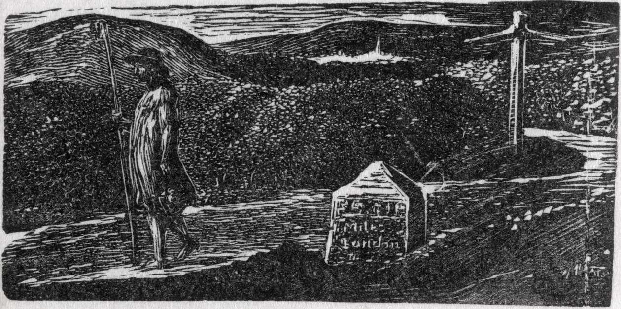 Colinet „Fond vágy, hogy megismerje a furcsa vidékeket”, illusztráció Dr. Thorton „Vergilius pásztorai” című művéből alkotó: William Blake