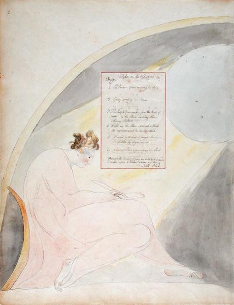 Az Óda a tavaszról, az 1797-98-ban megjelent Thomas Gray verseiből (Wc tollal és fekete tintával a papíron) tartalomlapja alkotó: William Blake