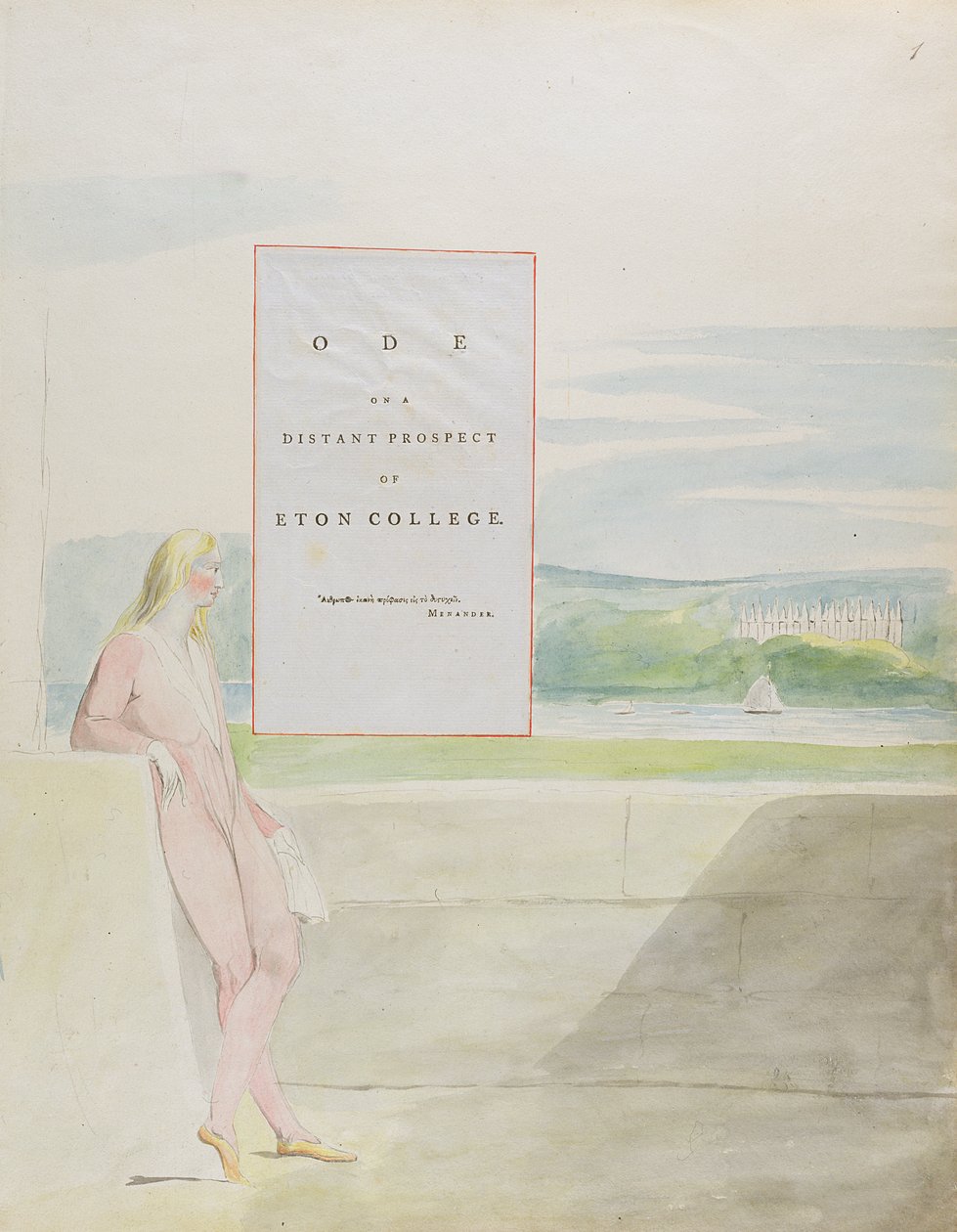 13. terv az „Óda az Eton College távoli kilátásairól” a „The Poems of Thomas Gray”-ből, 1797–1798 (wc tollal és tintával papíron) alkotó: William Blake