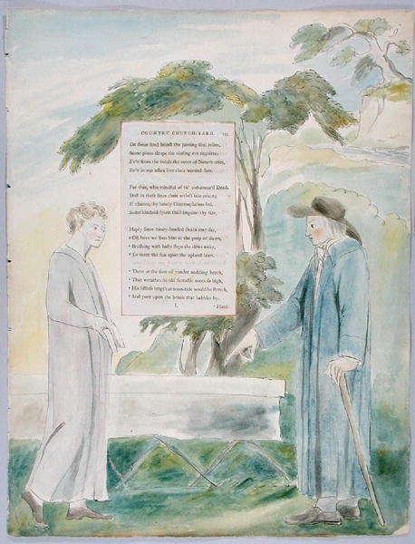 Elegy written in a Country Church-Yard, 113. terv a The Poems of Thomas Gray, 1797-98 (wc tollal és tintával, papírra) alkotó: William Blake