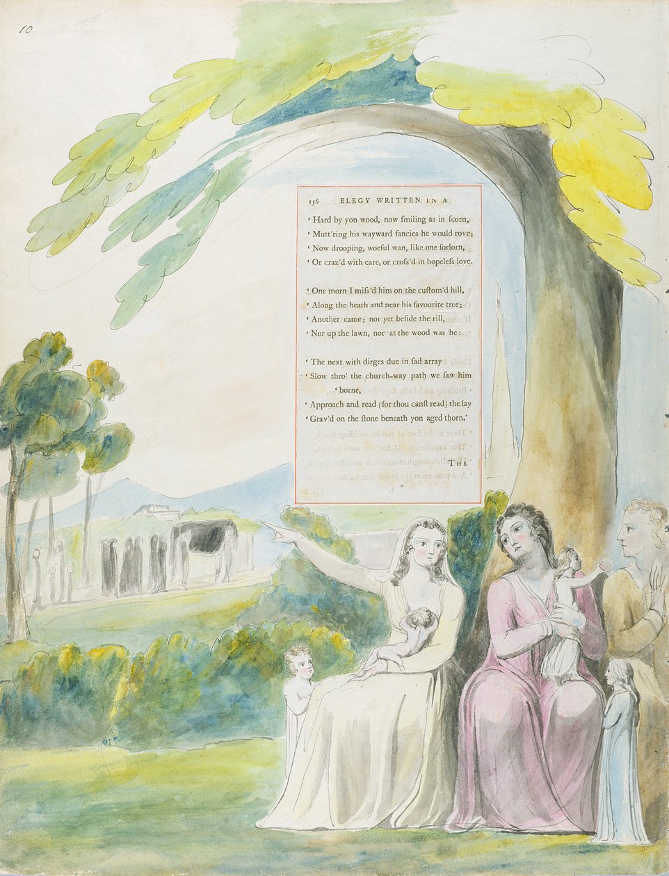 „Elégia egy vidéki templomudvarban”, 114. terv a „Thomas Gray verseiből”, 1797-98 (wc tollal és tintával papíron) alkotó: William Blake