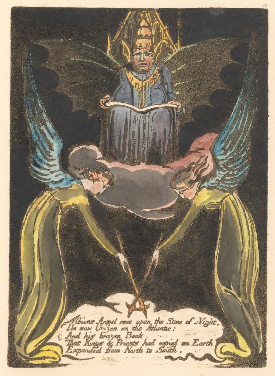 Európa. A Prophecy, 12. lemez, Albions Angel rózsa. . . . (Bentley 14) alkotó: William Blake