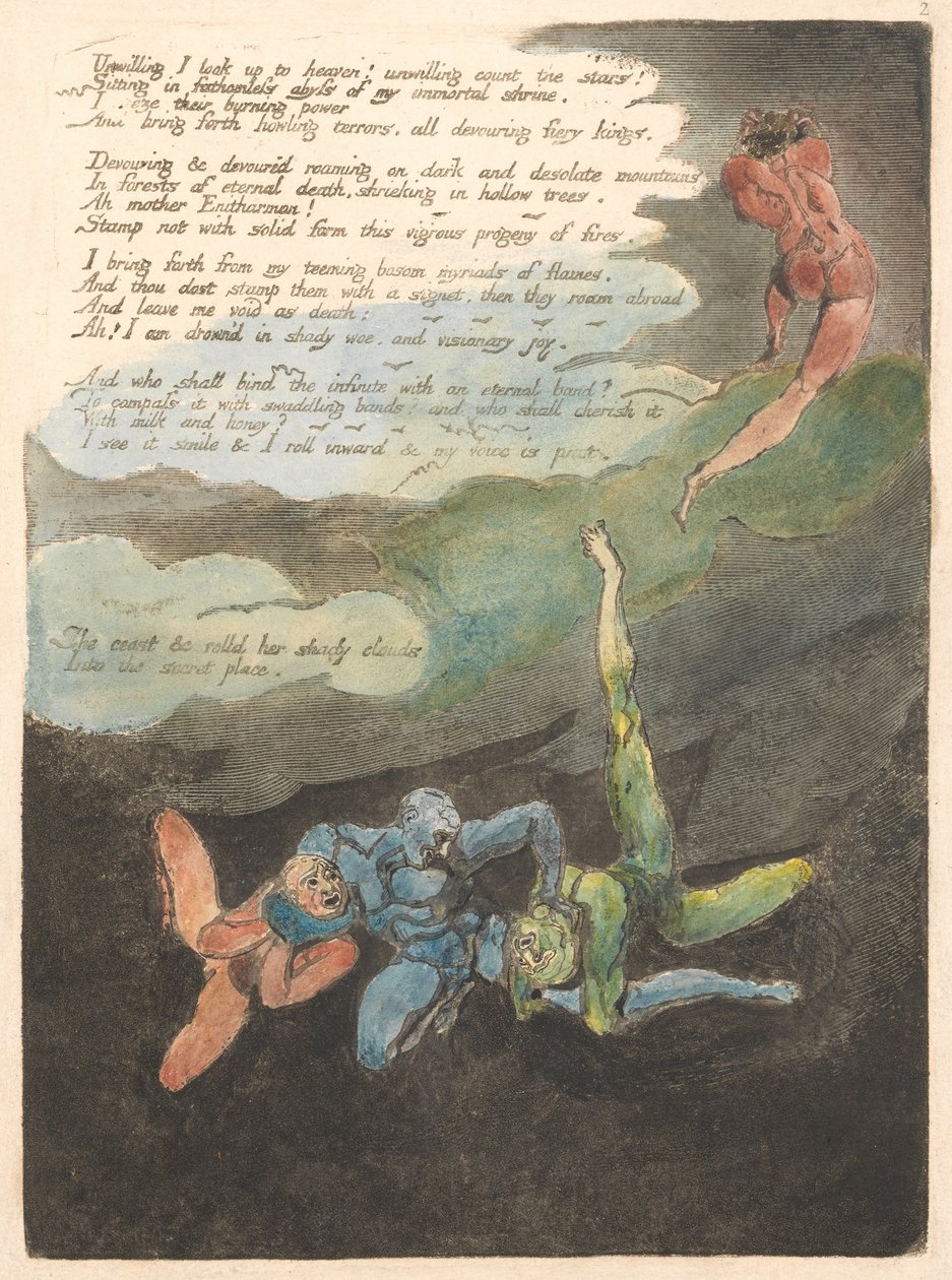 Európa. A prófécia, 4. tábla, Nem akarok felnézni...  (Bentley 5) alkotó: William Blake