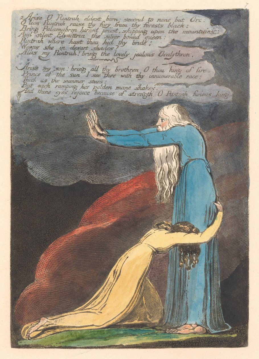 Európa. Egy prófécia, 9. lemez, kelj fel, Rintrah. . . . (Bentley 11) alkotó: William Blake