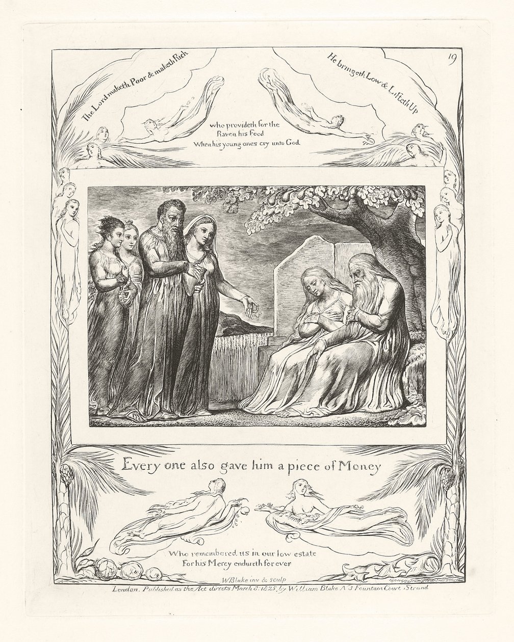 Mindenki adott neki egy darab pénzt is, 1825 alkotó: William Blake