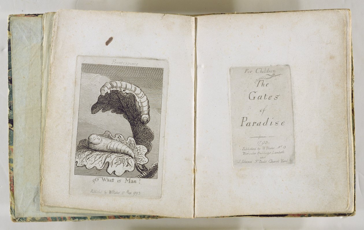 Gyerekeknek. A Paradicsom Kapuja (és Frontispiece), 1793 alkotó: William Blake