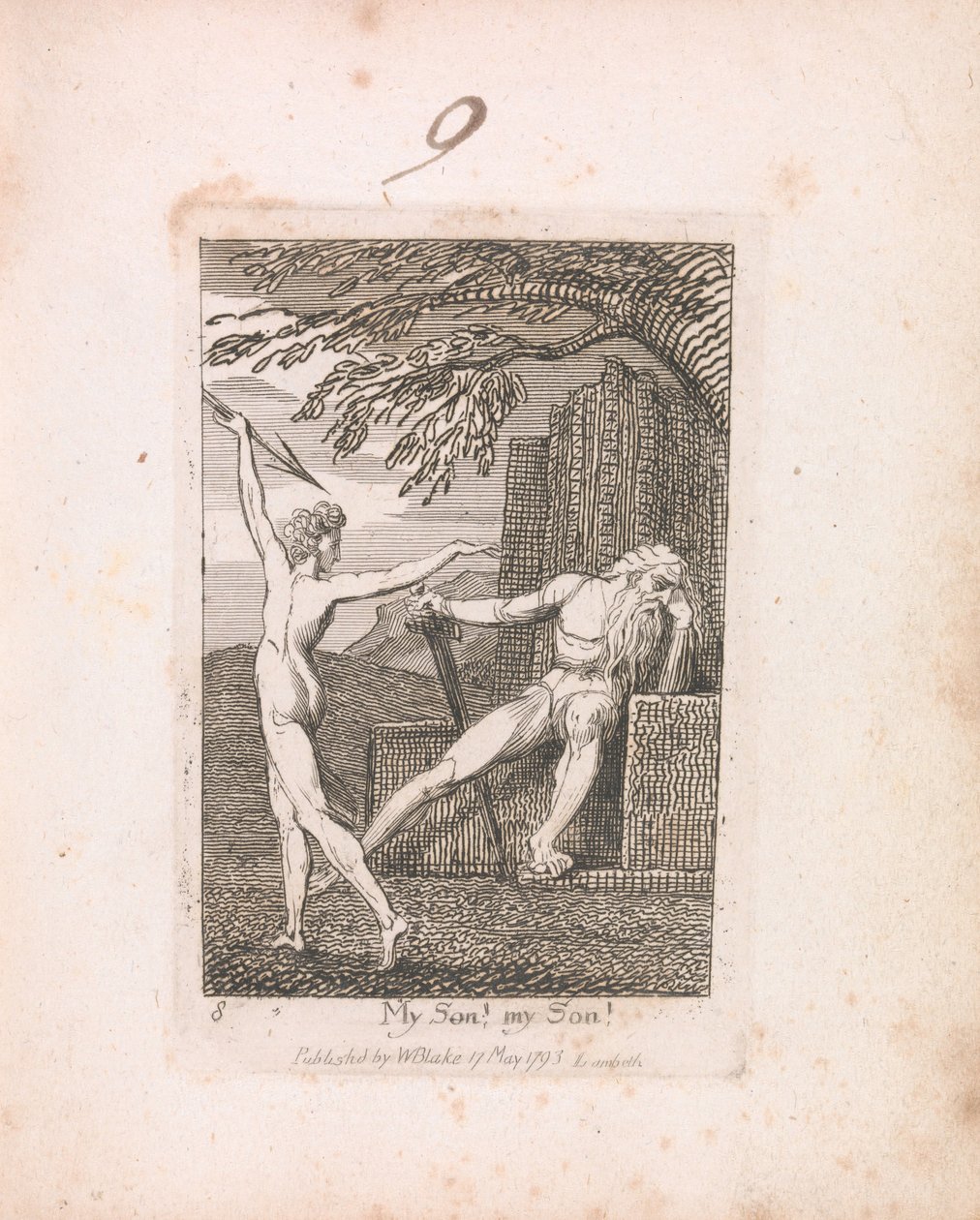 Gyerekeknek. A Paradicsom kapuja, 10. lemez, fiam! a fiam! alkotó: William Blake