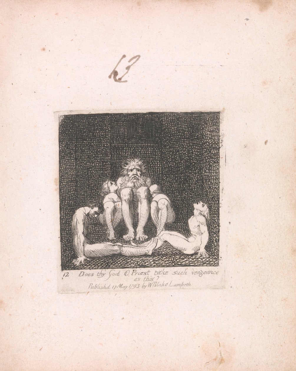 Gyerekeknek. A Paradicsom kapuja, 14. tábla, Istened, pap, vajon ilyen bosszút áll -e alkotó: William Blake