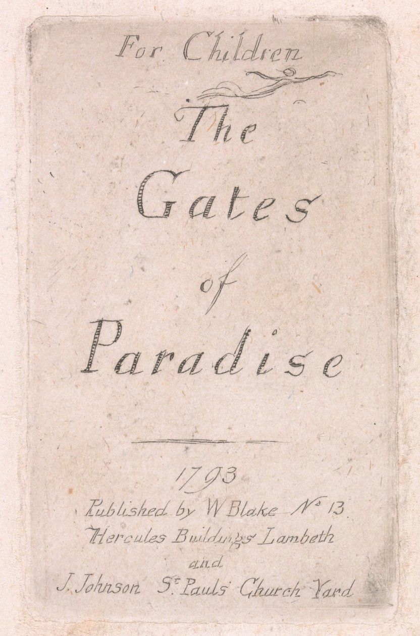 Gyerekeknek. A paradicsom kapuja, 2. lemez, címlap alkotó: William Blake