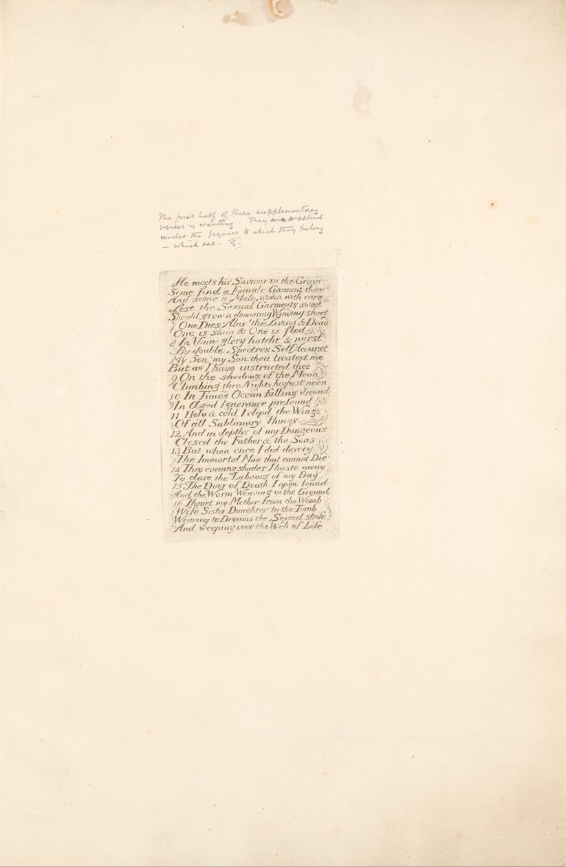 A nemek számára- A Paradicsom kapuja, 20. lemez, találkozik Megváltójával a sírban. . . . alkotó: William Blake
