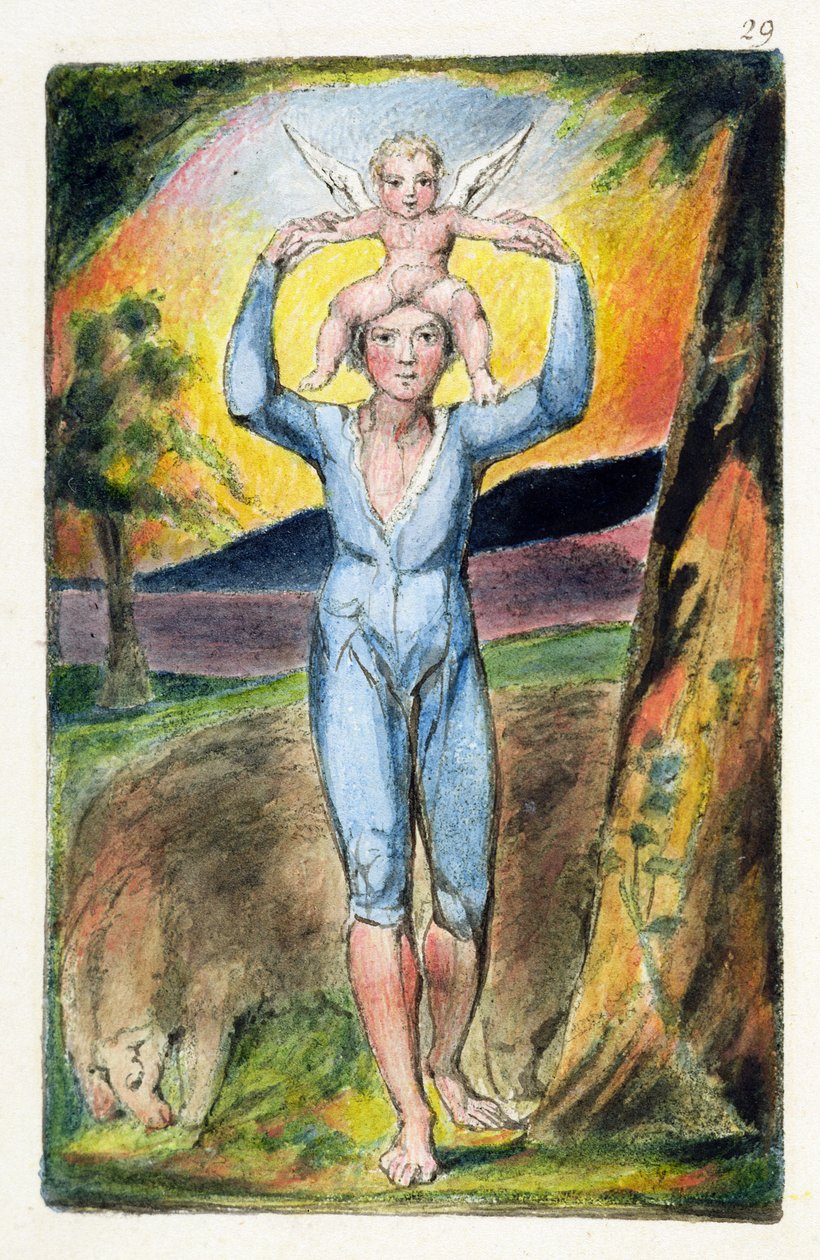Frontispiece a Songs of Inocence and of Experience-ből (Bentley Copy L) pl.29 (Bentley 28) 1789-94 (domborműves metszet tollal és WC-vel papíron) alkotó: William Blake
