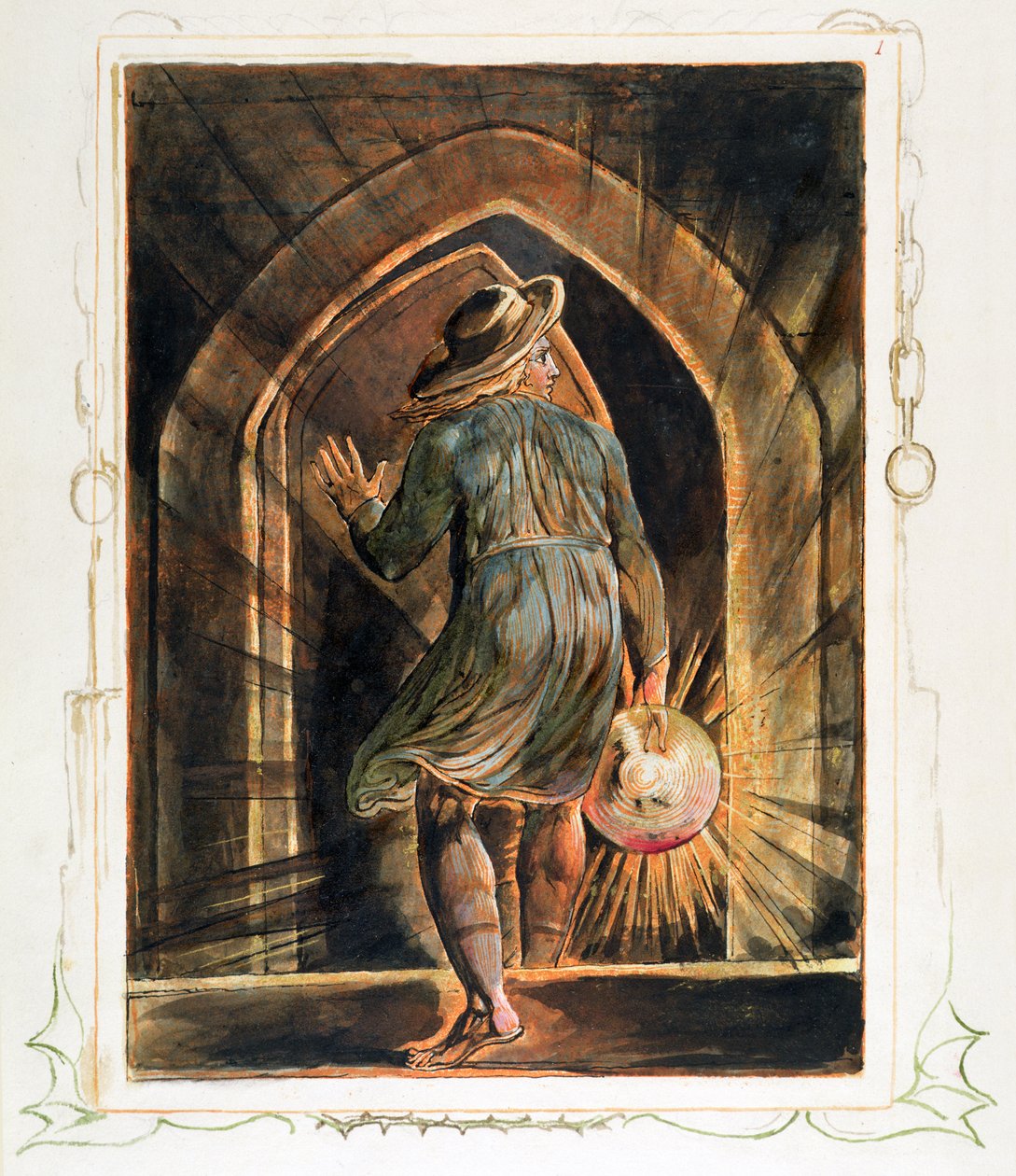 "Jeruzsálem" előlapja (Bentley Copy E) 1804-20 (rézkarc tollal, WC-vel és arannyal a papírra) alkotó: William Blake