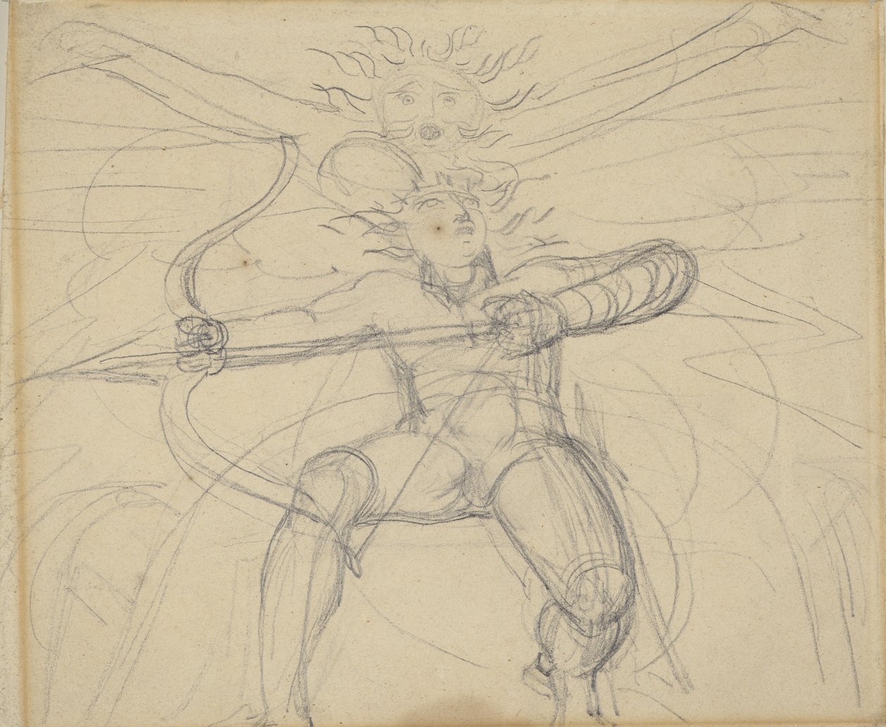 Hyperion, a Study for Greys Poems-ből, 46. oldal (grafit papíron) alkotó: William Blake