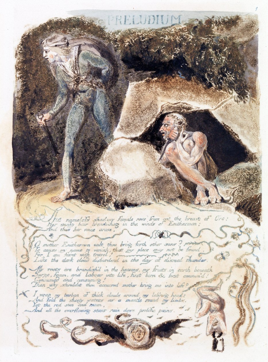 Illusztráció: „Európa: prófécia”, Lambeth, 1794 (tinta és wc papíron) alkotó: William Blake