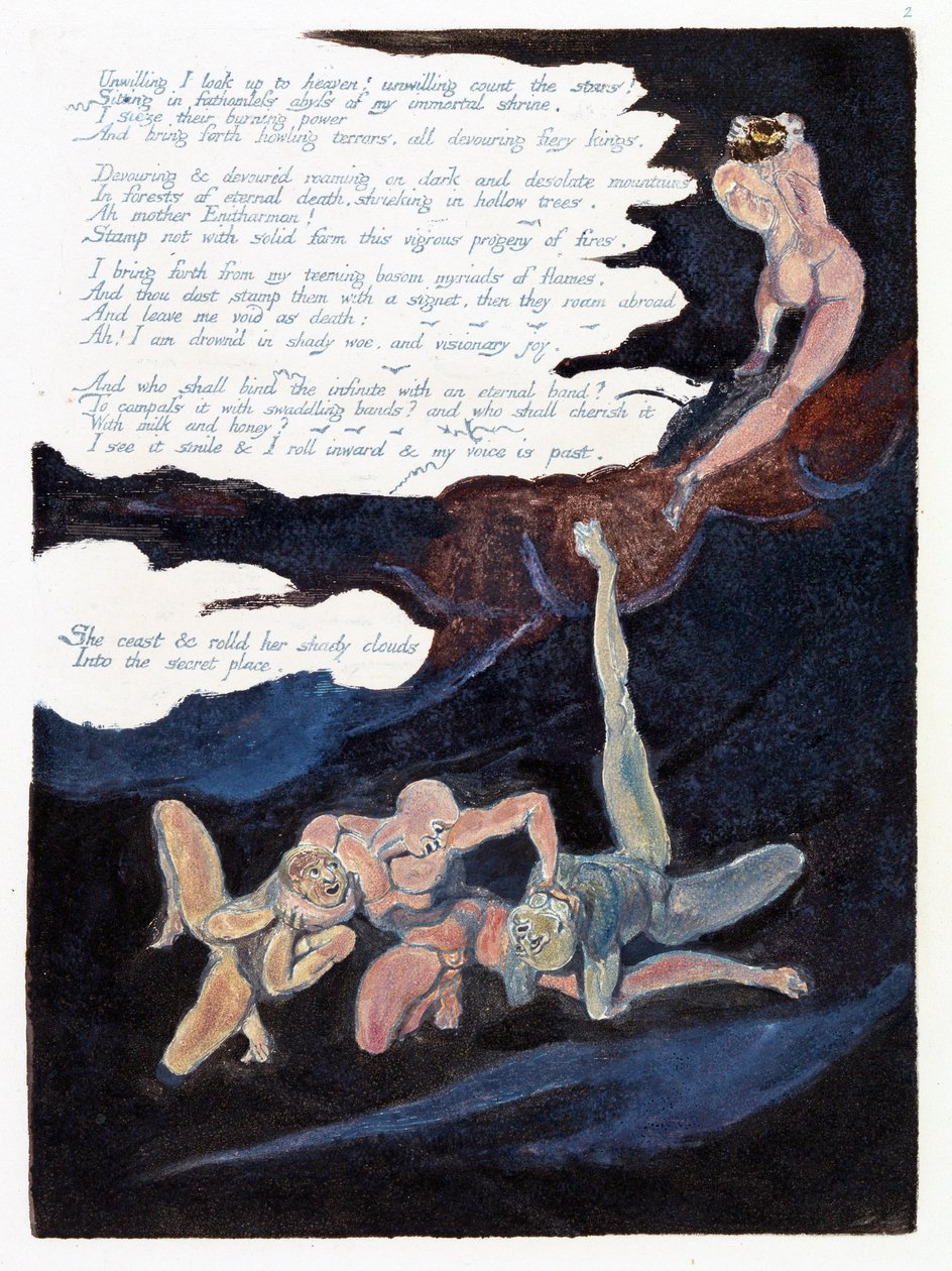 Illusztráció: „Európa: prófécia”, Lambeth, 1794 (tinta és wc papíron) alkotó: William Blake