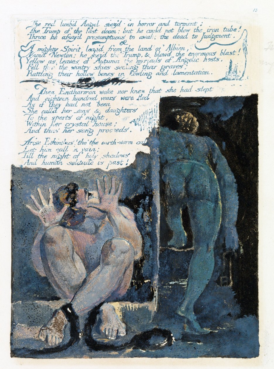 Illusztráció az "Európa: egy prófécia" című könyvből, Lambeth, 1794 (tinta és wc, papír) alkotó: William Blake