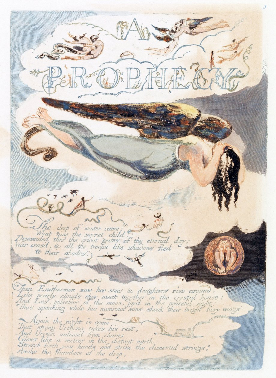 Illusztráció: „Európa: prófécia”, Lambeth, 1794 (tinta és wc papíron) alkotó: William Blake