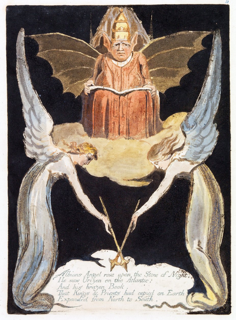 Illusztráció az "Európa: egy prófécia" című könyvből, Lambeth, 1794 (tinta és wc, papír) alkotó: William Blake