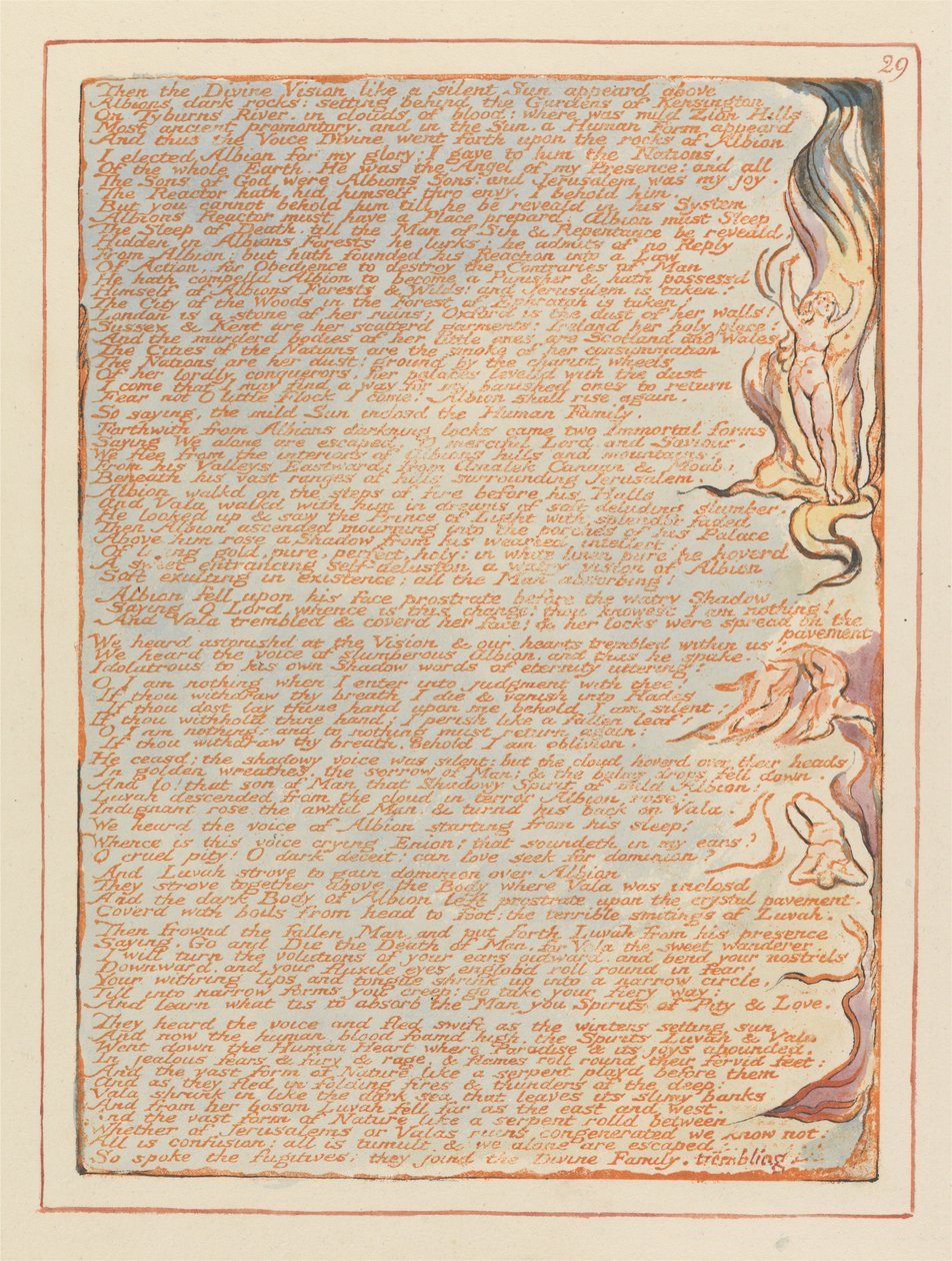 Jeruzsálem, 29. tábla, majd az isteni látomás ... alkotó: William Blake