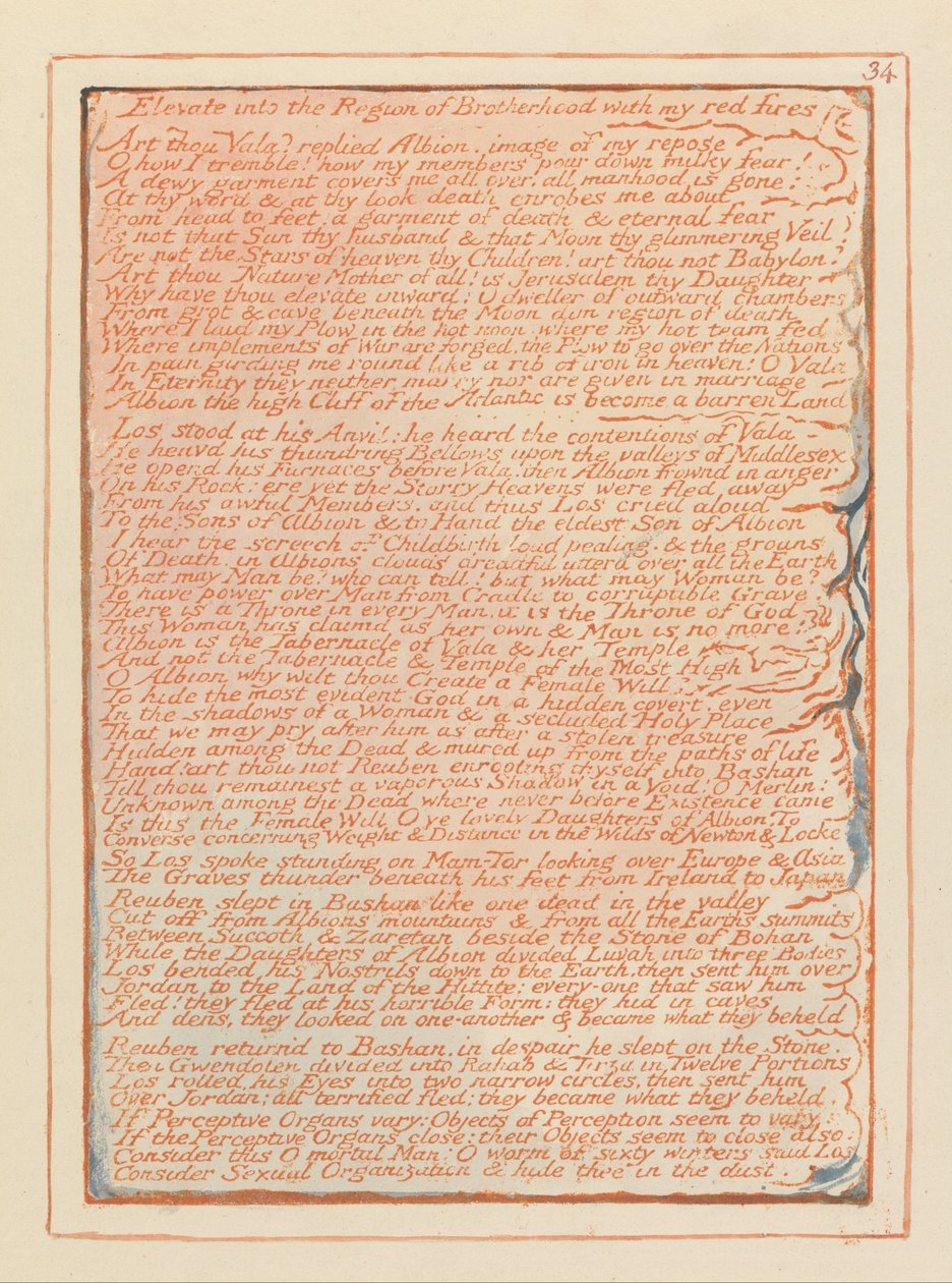 Jeruzsálem, 34. tábla, Emelkedés a Testvériség vidékére ... alkotó: William Blake