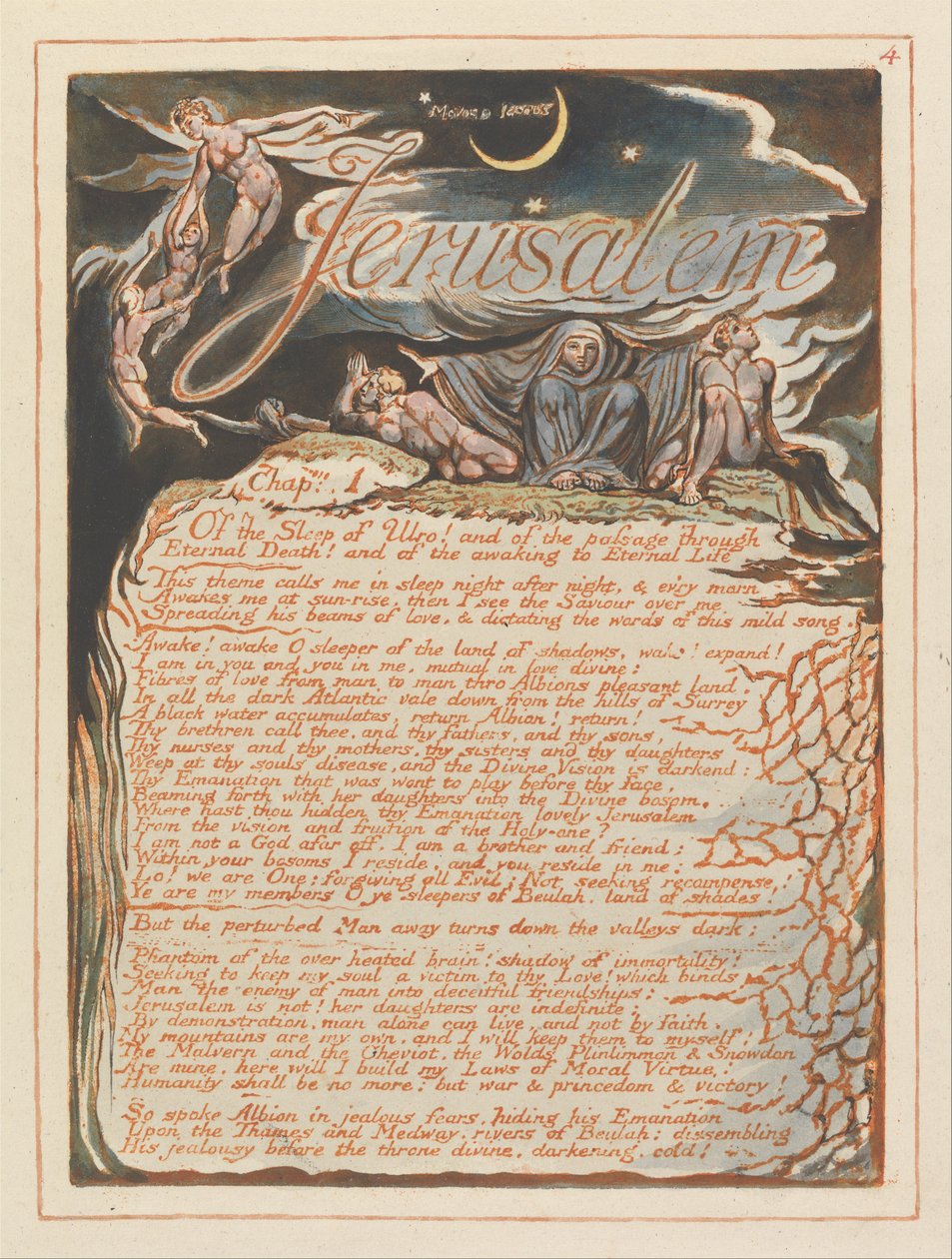 Jeruzsálem, 4. tábla, Jeruzsálem , 1. fejezet.... alkotó: William Blake