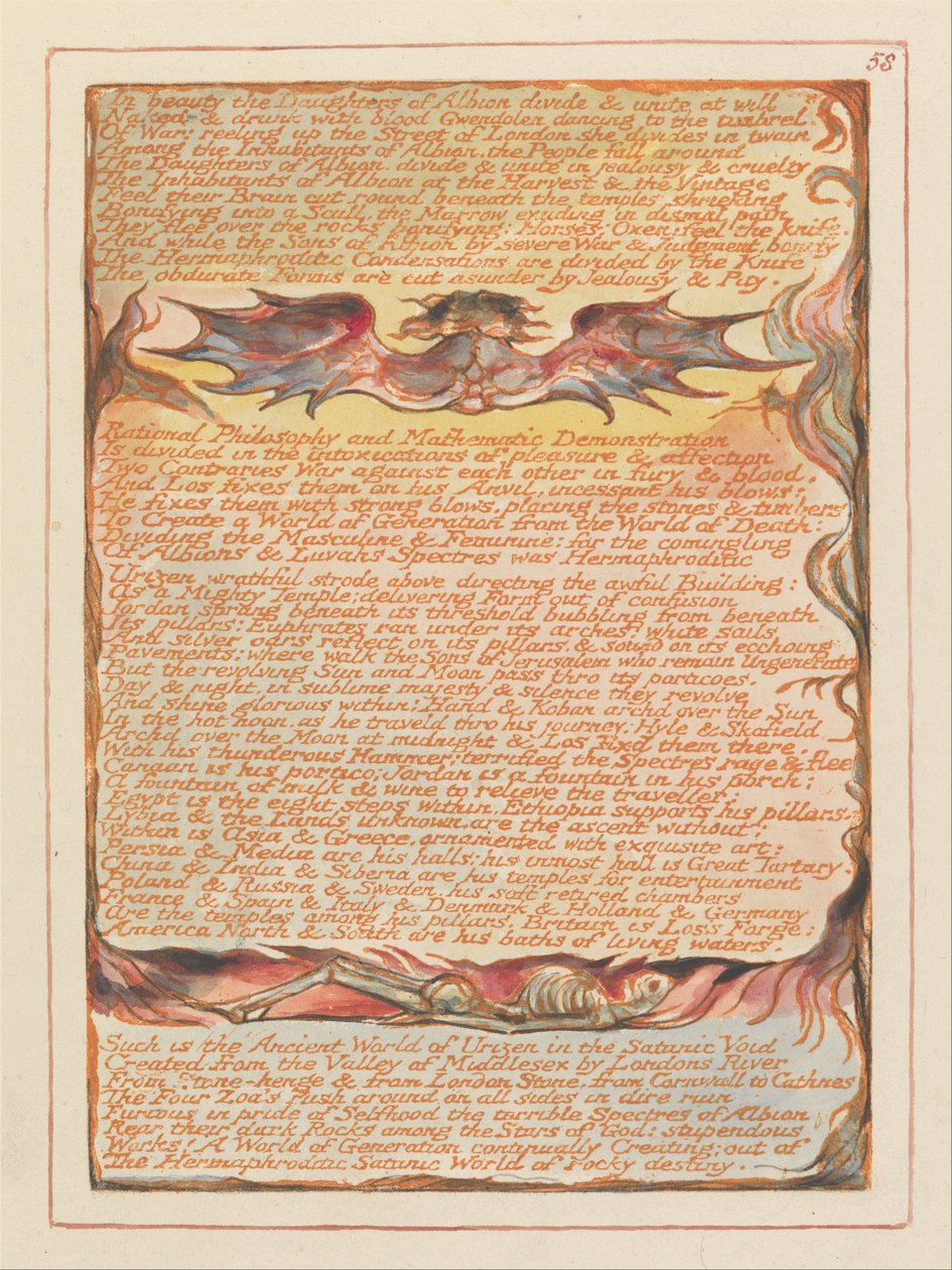Jeruzsálem, 58. lemez, Szépségben Albion leányai ... alkotó: William Blake