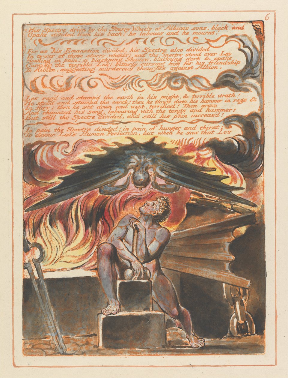Jeruzsálem, 6. tábla, a Spectre hajt. alkotó: William Blake
