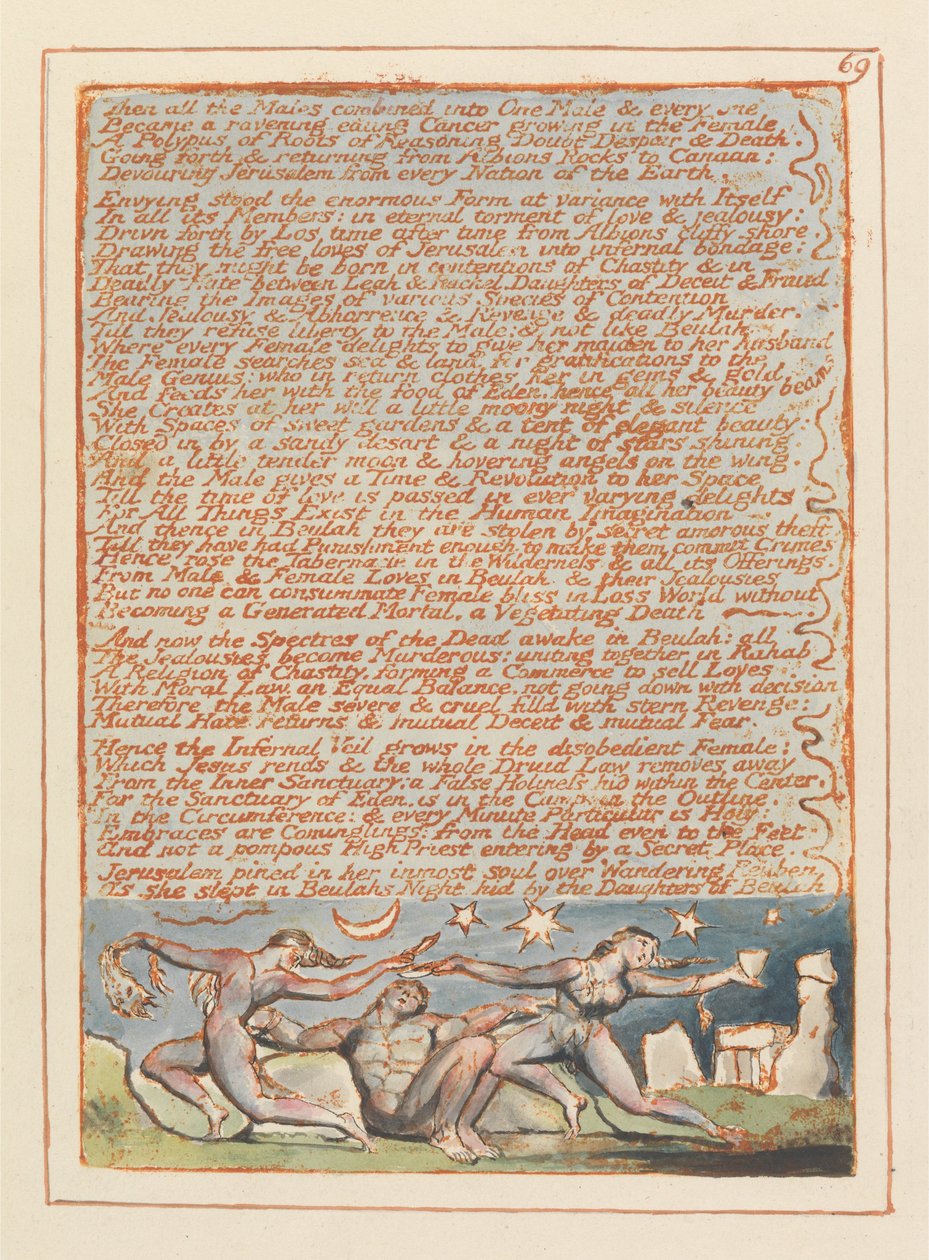 Jeruzsálem, 69. tábla, majd az összes hím ... alkotó: William Blake