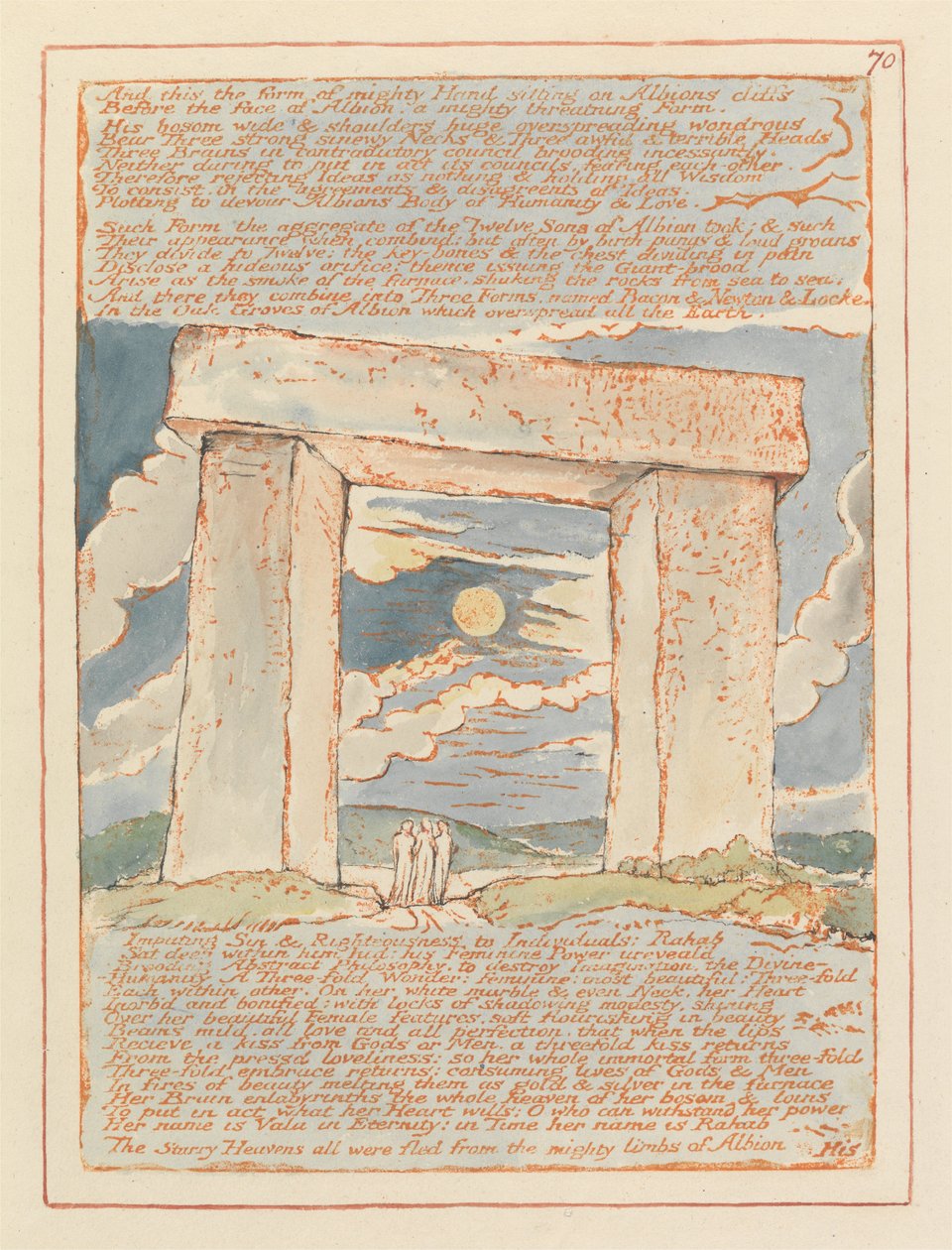 Jeruzsálem, 70. tábla, és ez a hatalmas kéz formája ... alkotó: William Blake