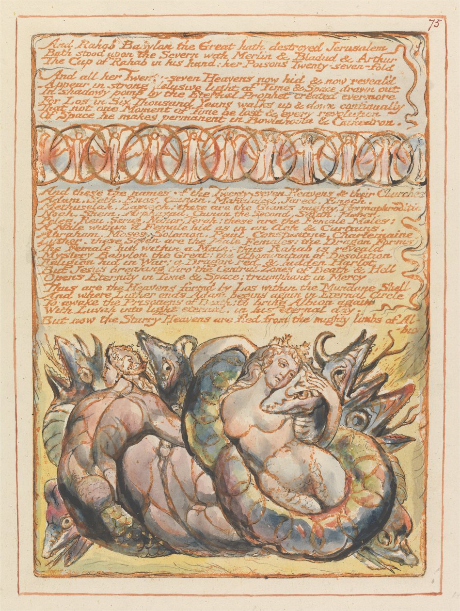 Jeruzsálem, 75. tábla és Raháb Nagy Babilon ... alkotó: William Blake